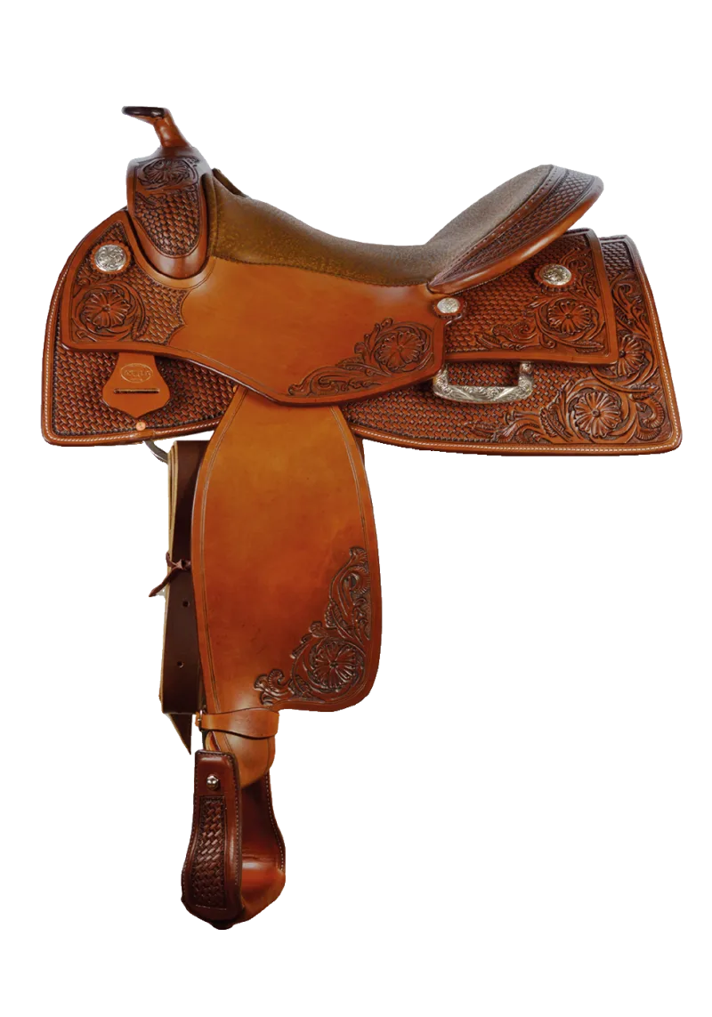 Modell 302 Americana Flower Reiner — Reining-Westernsattel von HiPerformance bei SaddleWorld